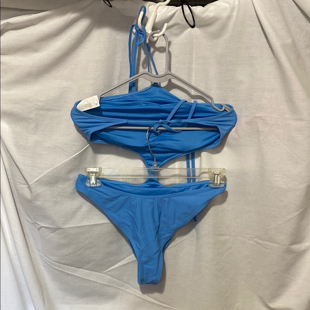 Fabletics Blue Bikini With Architectural Cutouts - image 4